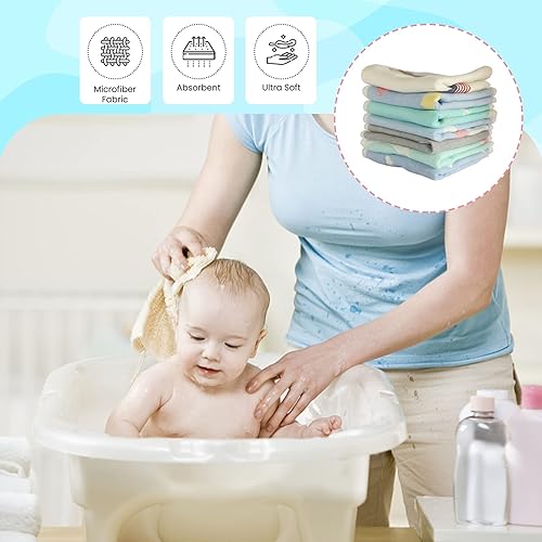 Miniatura 4 de Maveek - Paquete de 7 paños de muselina para bebé, 6 capas para bebés, orgánicos, suaves, absorbentes, esenciales para recién nacidos, unisex,