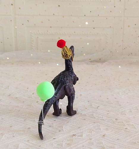Miniatura 4 de Decoración para tartas de dinosaurio de dragón tiránico, decoración de pastel de dinosaurio con sombrero de fiesta y globo para niñas y niños,