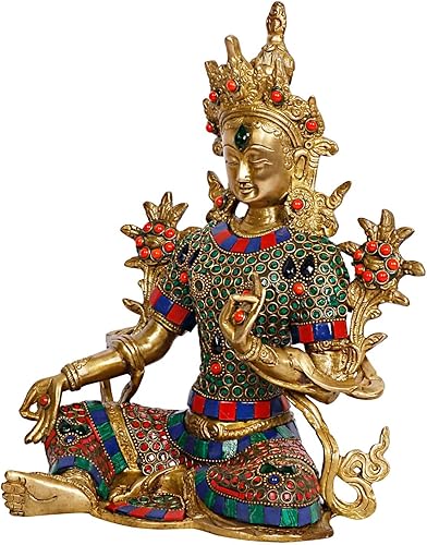 Miniatura 2 de Liv - Estatua de Buda de latón para decoración del hogar, decoración de Pascua, diosa tibetana, Devi, Tara, buddihismo, ídolo, estatuas grandes de