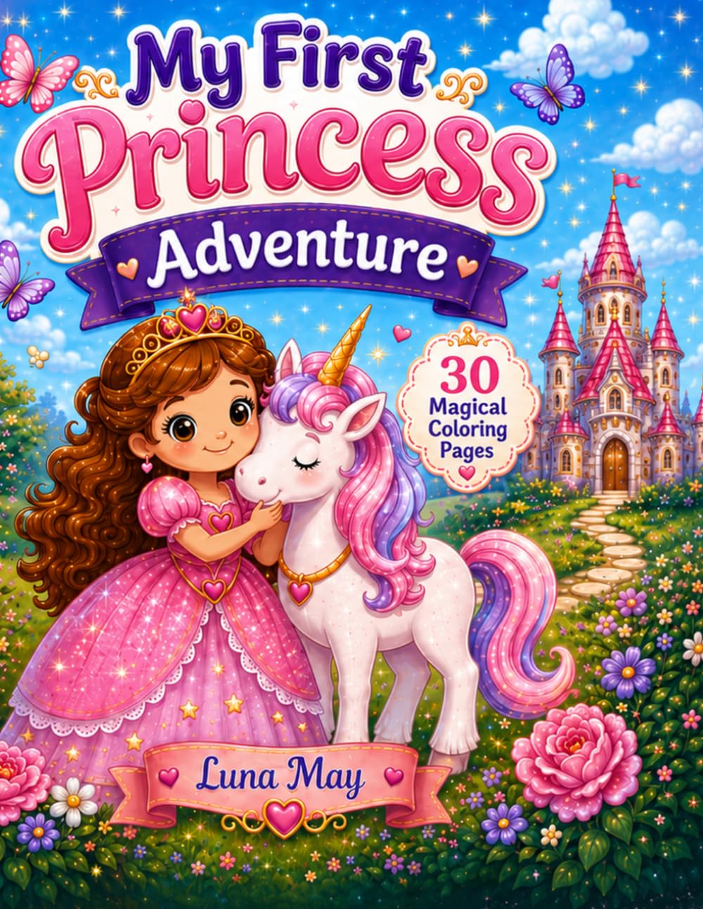 My First Princess Adventure Coloring Book for Kids Ages 3–6: Fun and Easy Princess, Unicorn, Castle & Crown Coloring Pages for Little Artists Ages 3–6