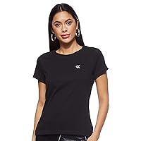 Calvin Klein Donna T-shirt Maniche Corte Ck Embroidery Scollo Rotondo