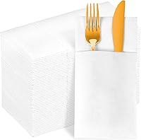Vista 19 de KAMMAK Servilletas Negras Desechables con Bolsillo para Boda, Servilletas Decorativas de Cena de Papel, Paquete de 100, Toallas de Mano de Invitado
