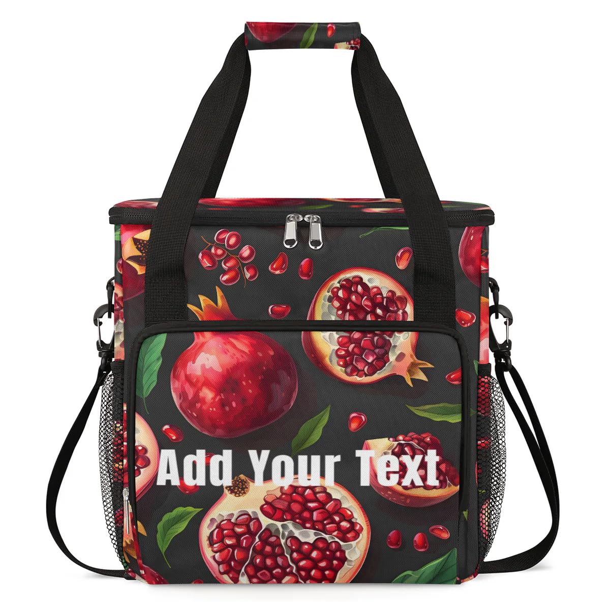 Gublec Personalized Coffee Maker Carrying Bag Custom Travel Bag for Coffee Machine Portable Single Cup Coffee Maker Case with Pockets Fruit Pomegranate