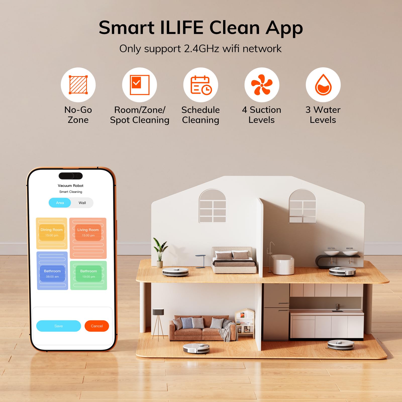 ILIFE A30 Pro, aspiradora y mopa con estación de vaciado automático 60 días, navegación LiDAR, mapeo del hogar, zonas de exclusión, control remoto/Alexa, para suelos duros