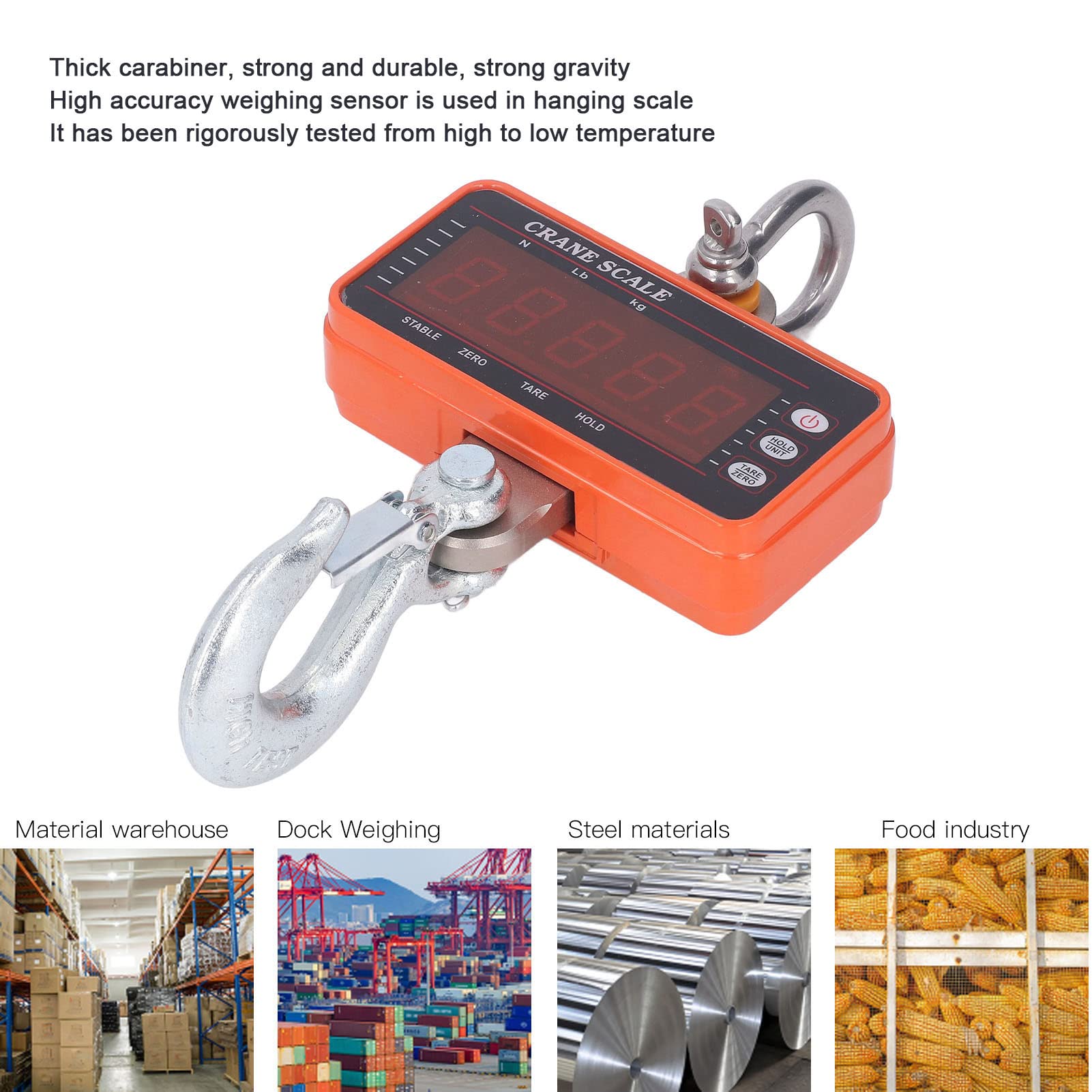 Bilancia da gru digitale, bilancia sospesa per carichi pesanti da 1500 kg / 500 g con telecomando wireless Display a LED Bilancia a gancio industriale per fabbrica di magazzini (500Kg/200g)
