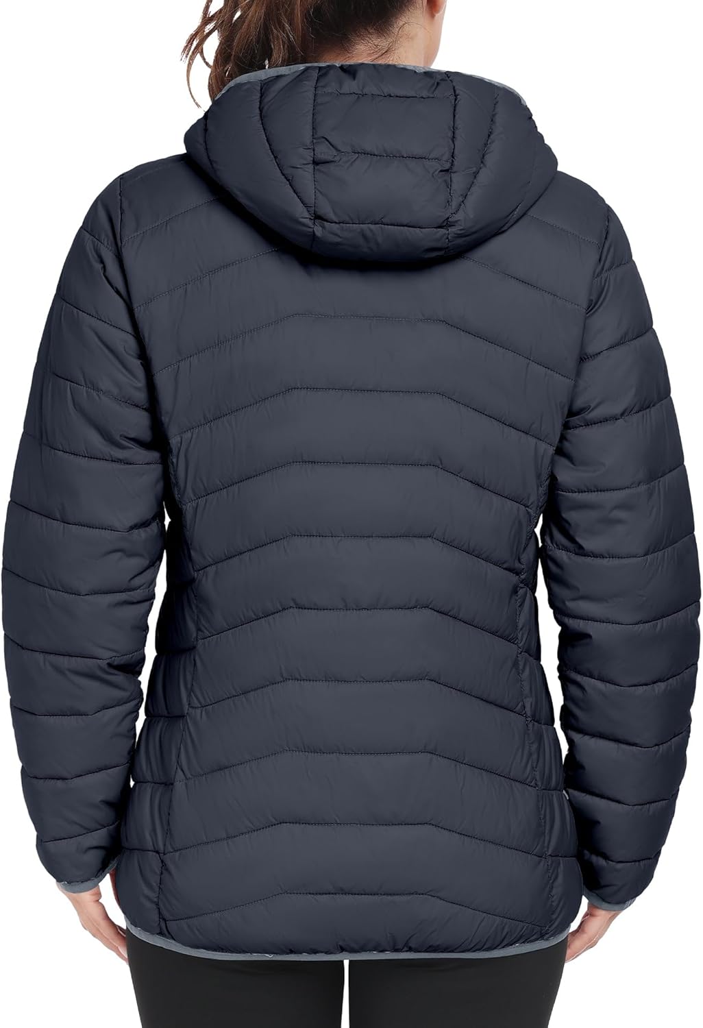 Mapamyumco Women's Packable Puffer Jacket Winter Lightweight Water-Repellent Quilted Coat with Hood and Zip Pocket - Image 2