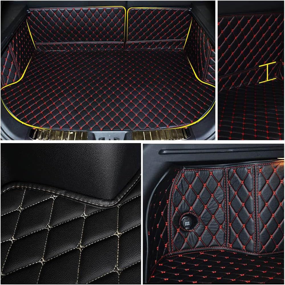 Skórzane dywaniki samochodowe na cały bagażnik dla Cadillac XT4 2024, tylny bagażnik wodoodporny, antypoślizgowy, ochronny podkład,Full Black
