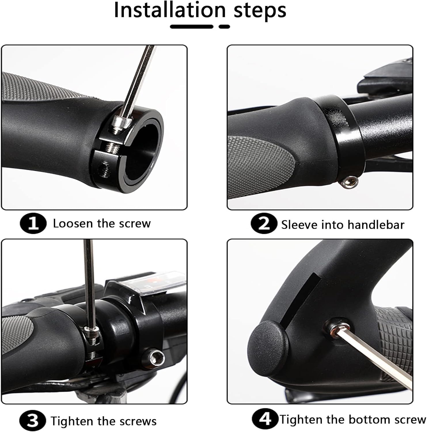 MIFANI Mountainbike-Lenker Fahrradgriffe Fahrradlenkergriffe mit rutschfestem Sicherungsring for Radfahren Mountain Road Faltrad 22,2 mm Durchmesser