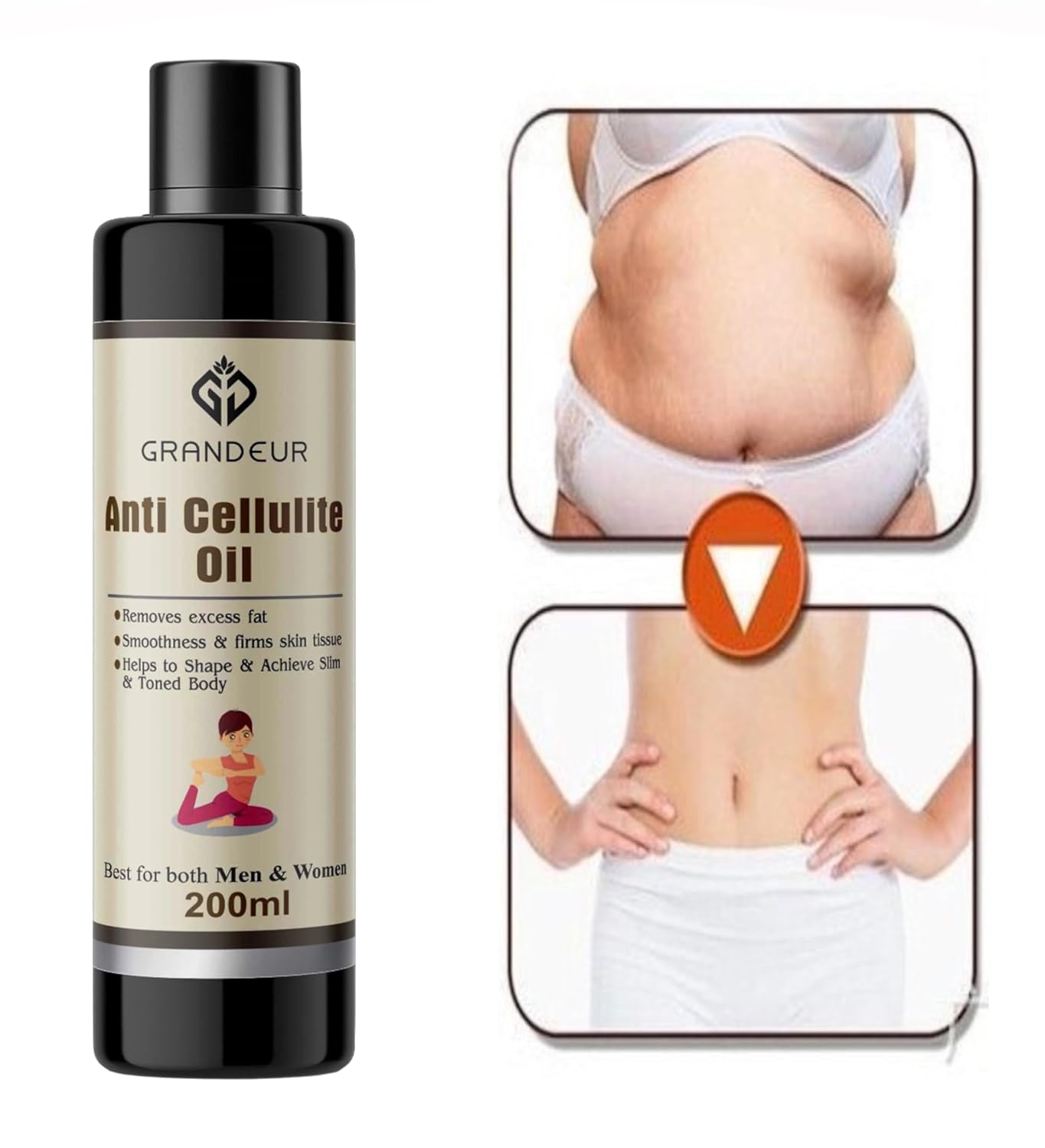 Buy Now Grandeur Anti Cellulite &Amp; Skin Toning Fat Burning Oil &Amp; Slim...