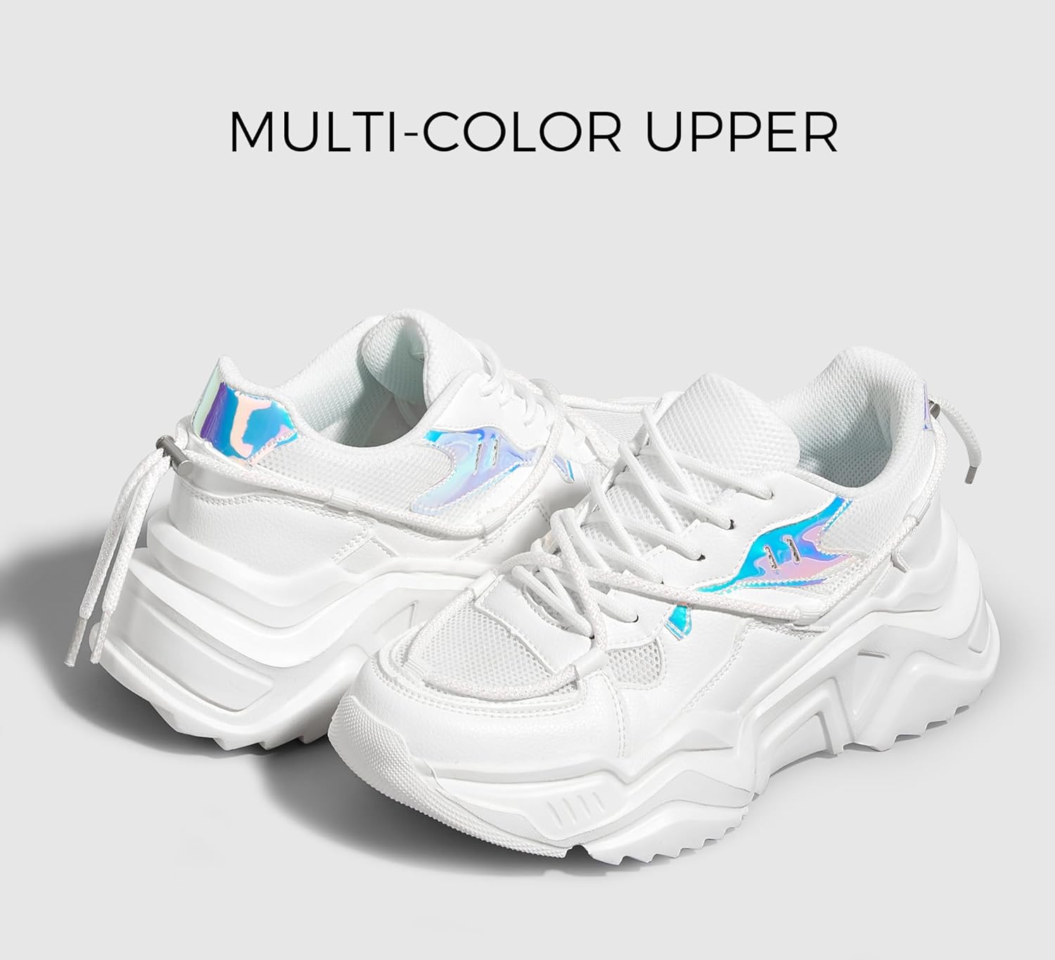 LUCKY STEP Women's Platform Colorful Fashion Sneakers Retro Colorblock Stylish Cute Chunky Dad Walking Shoes - Image 3