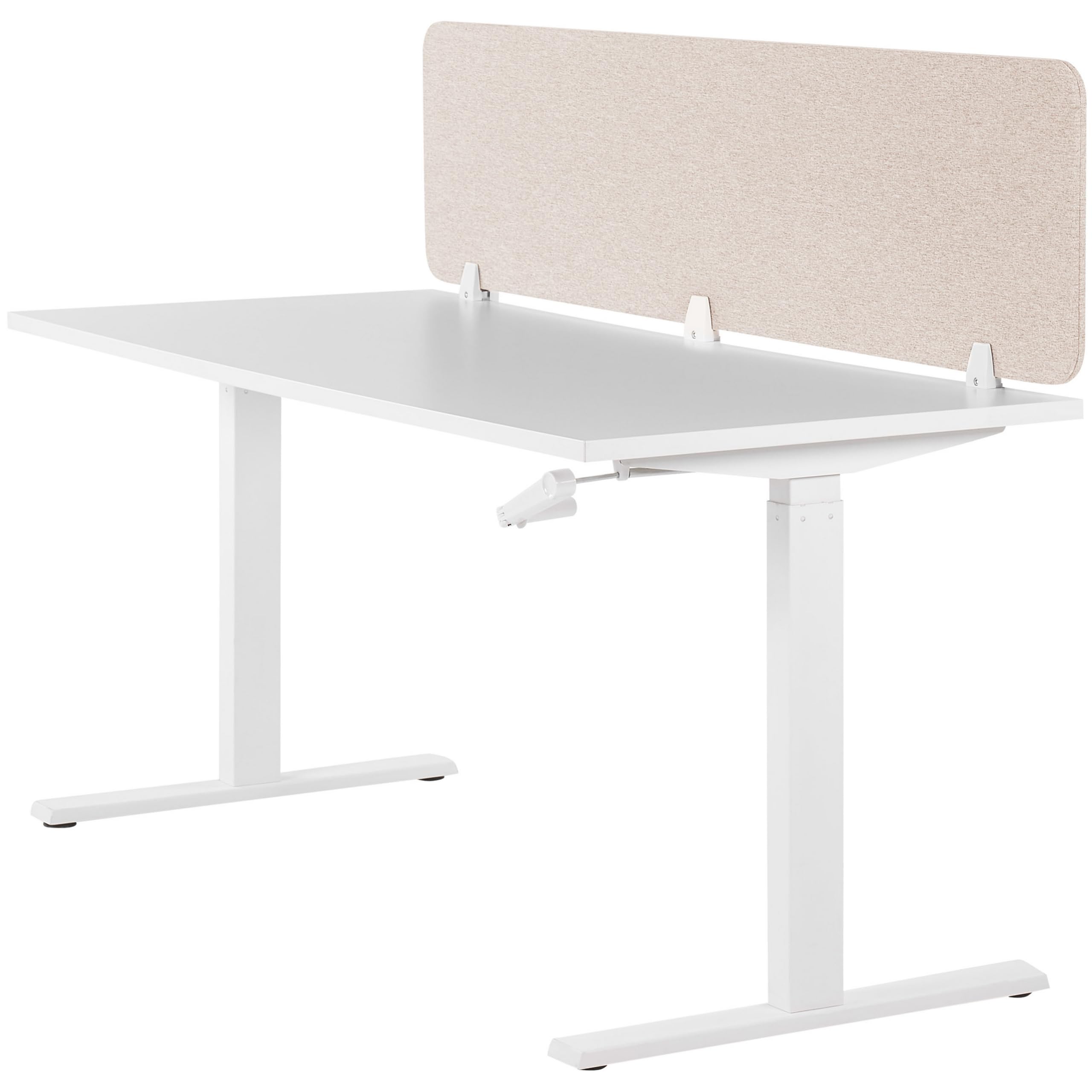 Beliani Pannello Divisorio Fonoassorbente per scrivania in Pet Beige 180 x 40 cm