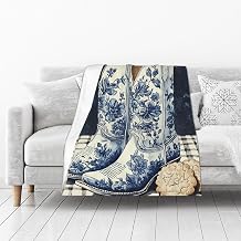 Cafemira Flannel Throw Blanket,Watercolor Cowboy Boots,All Season,Fleece Blankets,for Sofa,Camping,Office nap,Couch,Bed Topper,Ideal for Bedroom Dorm,housewarmings Gift,Home Decor,50x40 Inch