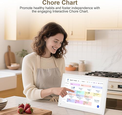 Vista 15 de Planificador de pared de 10.1 pulgadas, calendario digital y gráfico de tareas, pantalla táctil inteligente interactiva para horarios familiares