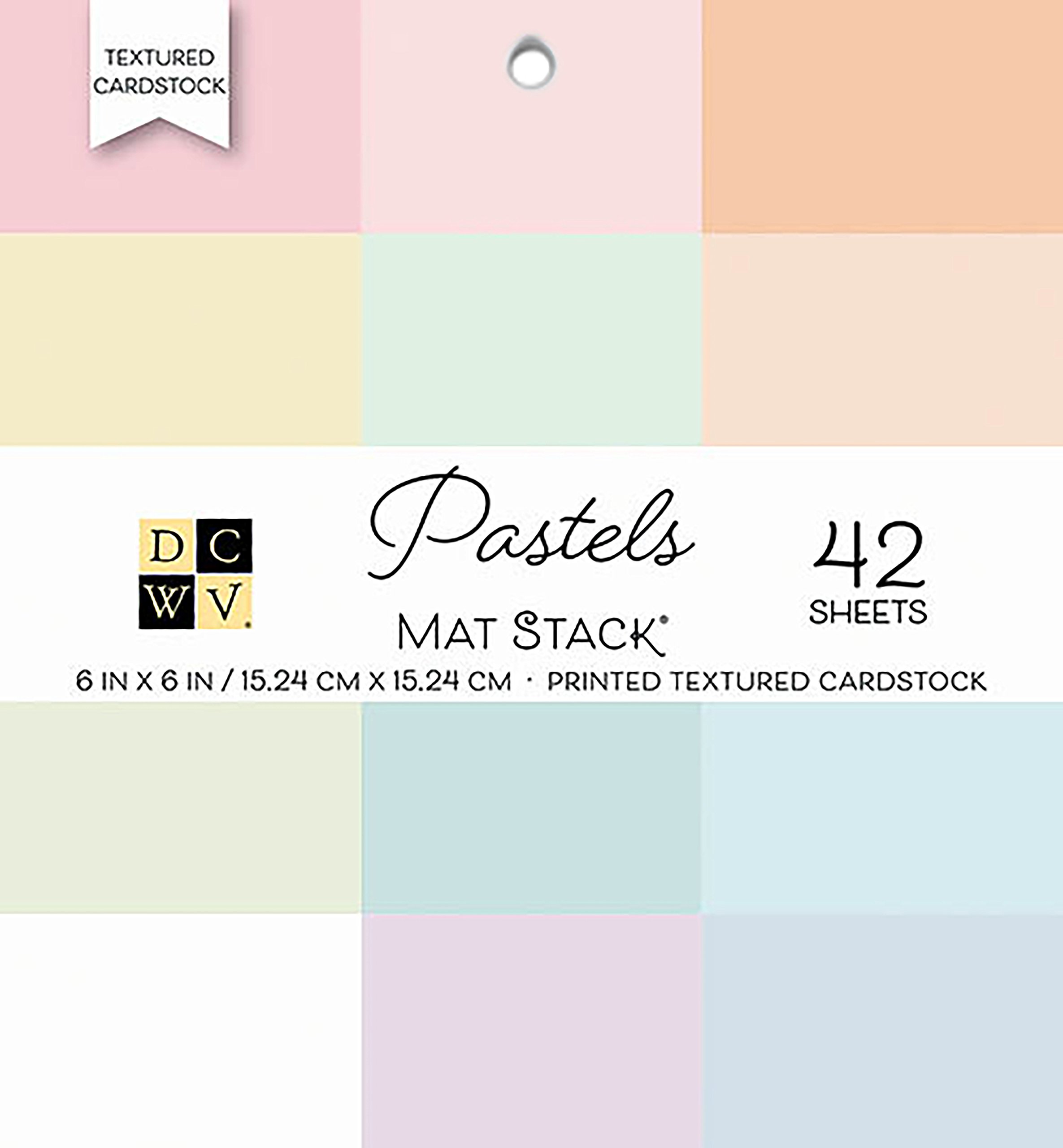 DCWV 6""x6"" Textured Cardstock Stack 42pcs - Pastels