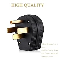 Vista 4 de Nema 14-50P Enchufe 50 Amp 125250 V Enchufe con 3 polos 4 cables Heavy Duty Spec Grado Industrial para Secadoras y Rangos