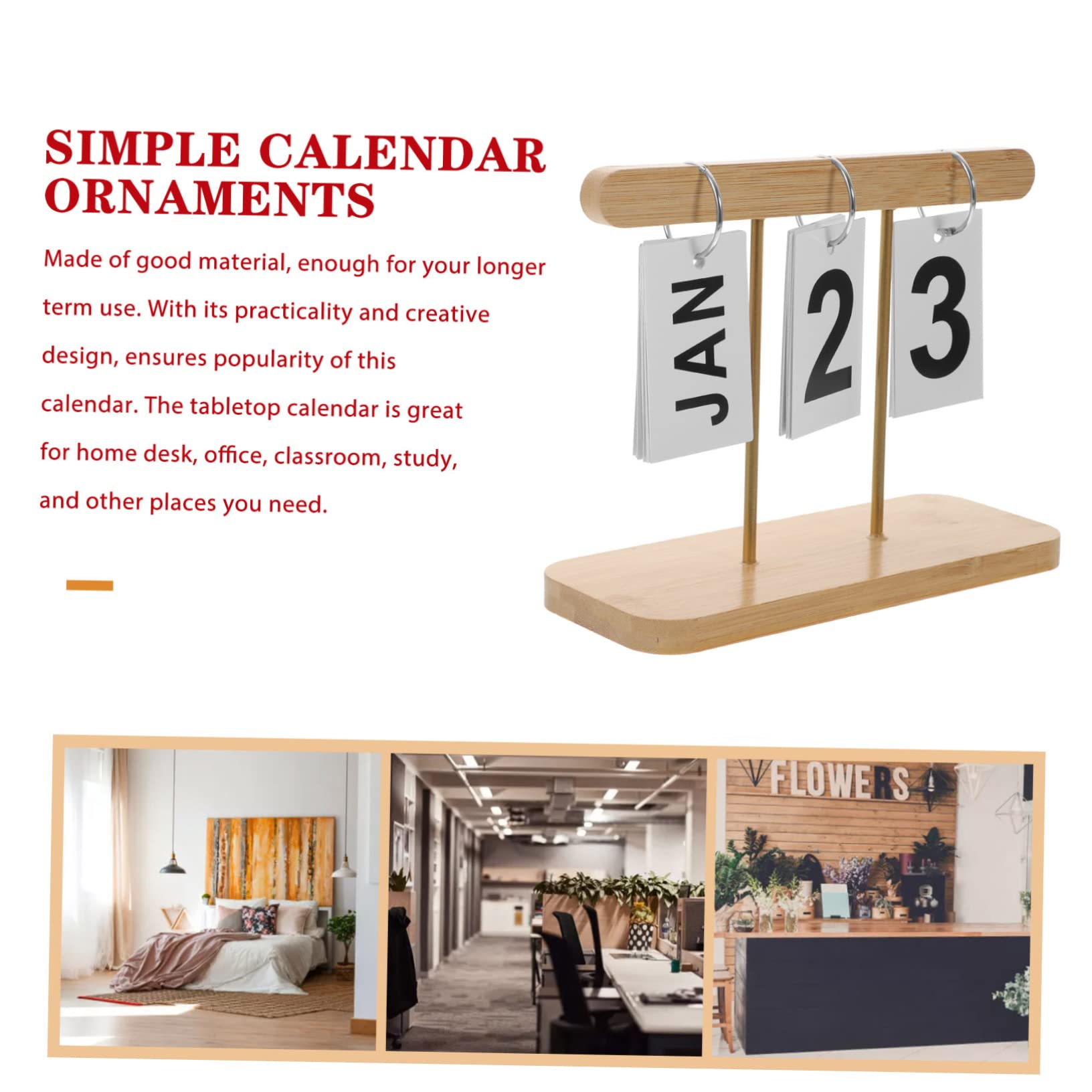 Lurrose 5stücke Rustikaler Holz-tischkalender Mit -design Immerwährender Kalender Für Büro Und Zuhause Kreative Desktop-dekoration Geschenkidee Für Freunde Und Familie