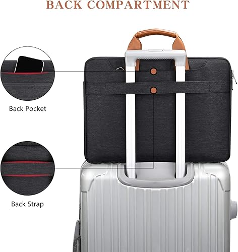 Miniatura 5 de LONMEN Bolsa de hombro para laptop de 17.3 pulgadas, funda de transporte para Lenovo IdeaPad 330 de 17.3 pulgadas, Dell Inspiron 17 5000, HP
