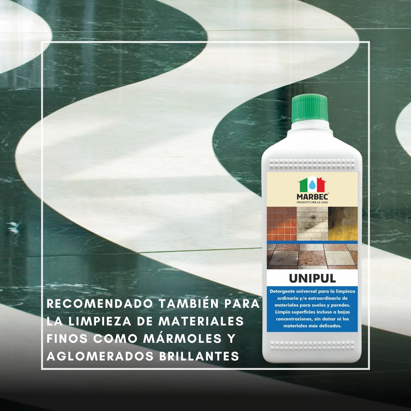 MARBEC UNIPUL 1LTX6Uds Detergente concentrado universal para todo tipo de suelos y revestimientos