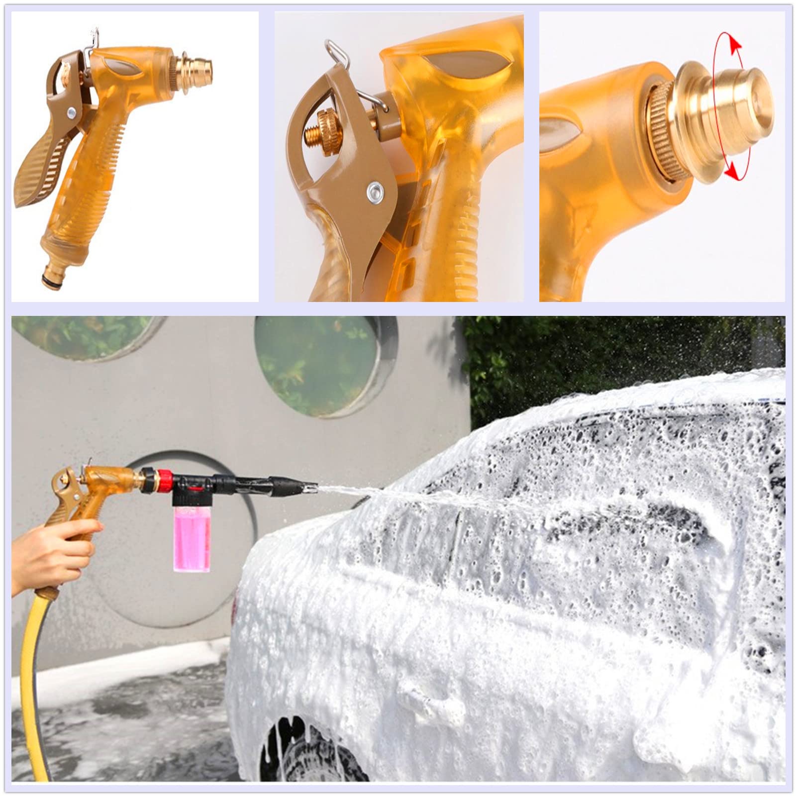 Pistola a Spruzzo Ad Alta Pressione 2-in-1 Manuale per Auto, Finestra, Giardino, Piano