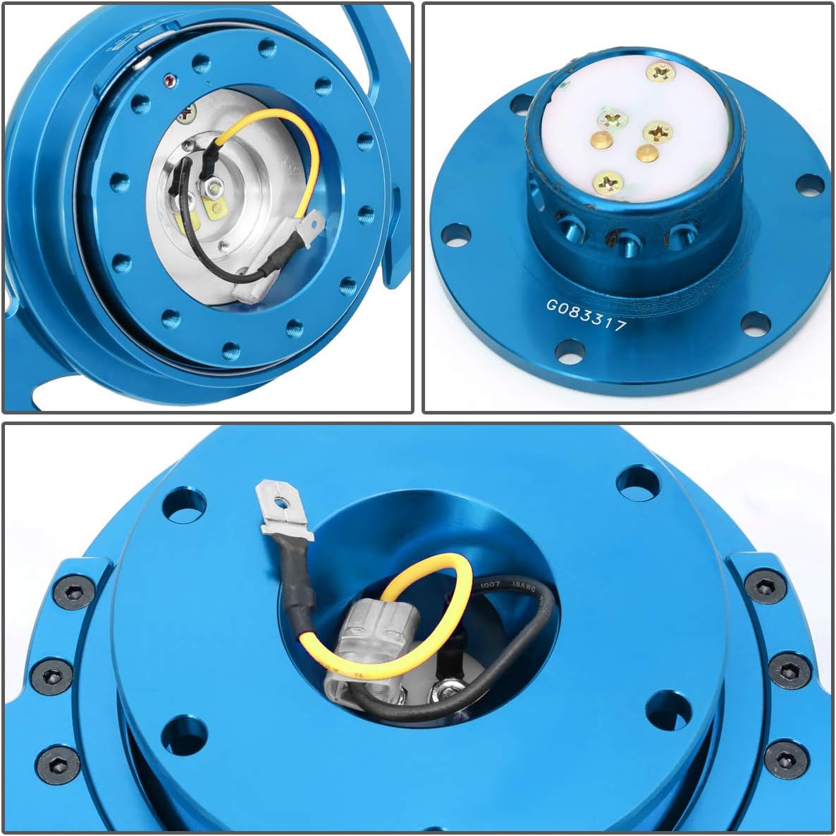 NRG Innovations SRK-700BL Gen 4.0 Steering Wheel Aluminum Quick Release Adapter w/Paddles + LED Keychain Flashlight