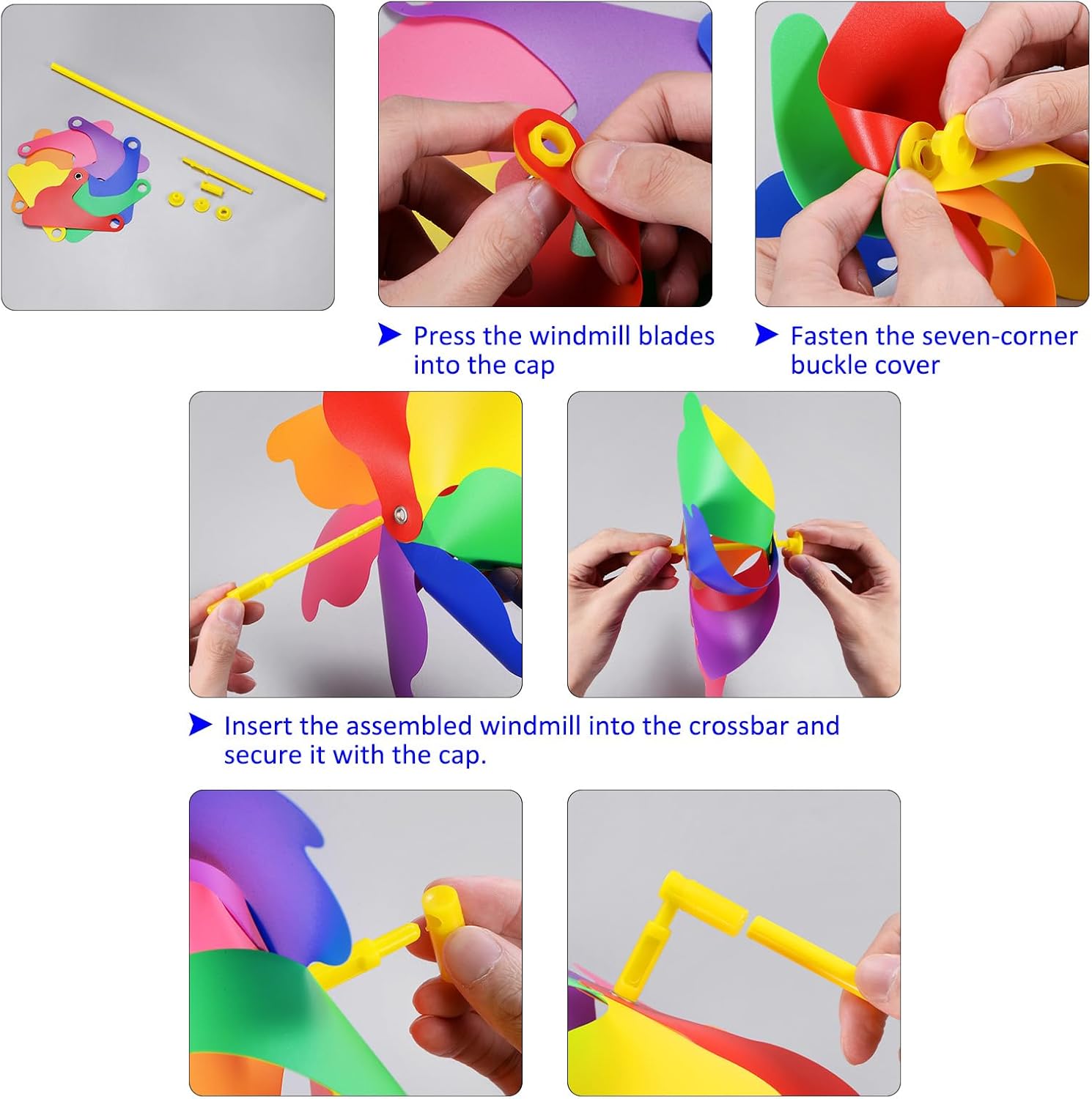 M METERXITY 2 Sets Wind Spinner - 19.3 Inch Pinwheels for Yard and Garden,Apply to Garden Decor/Yard Decorations Outdoor/Backyard Decor/Yard Art (Colorful Dots Windmill)