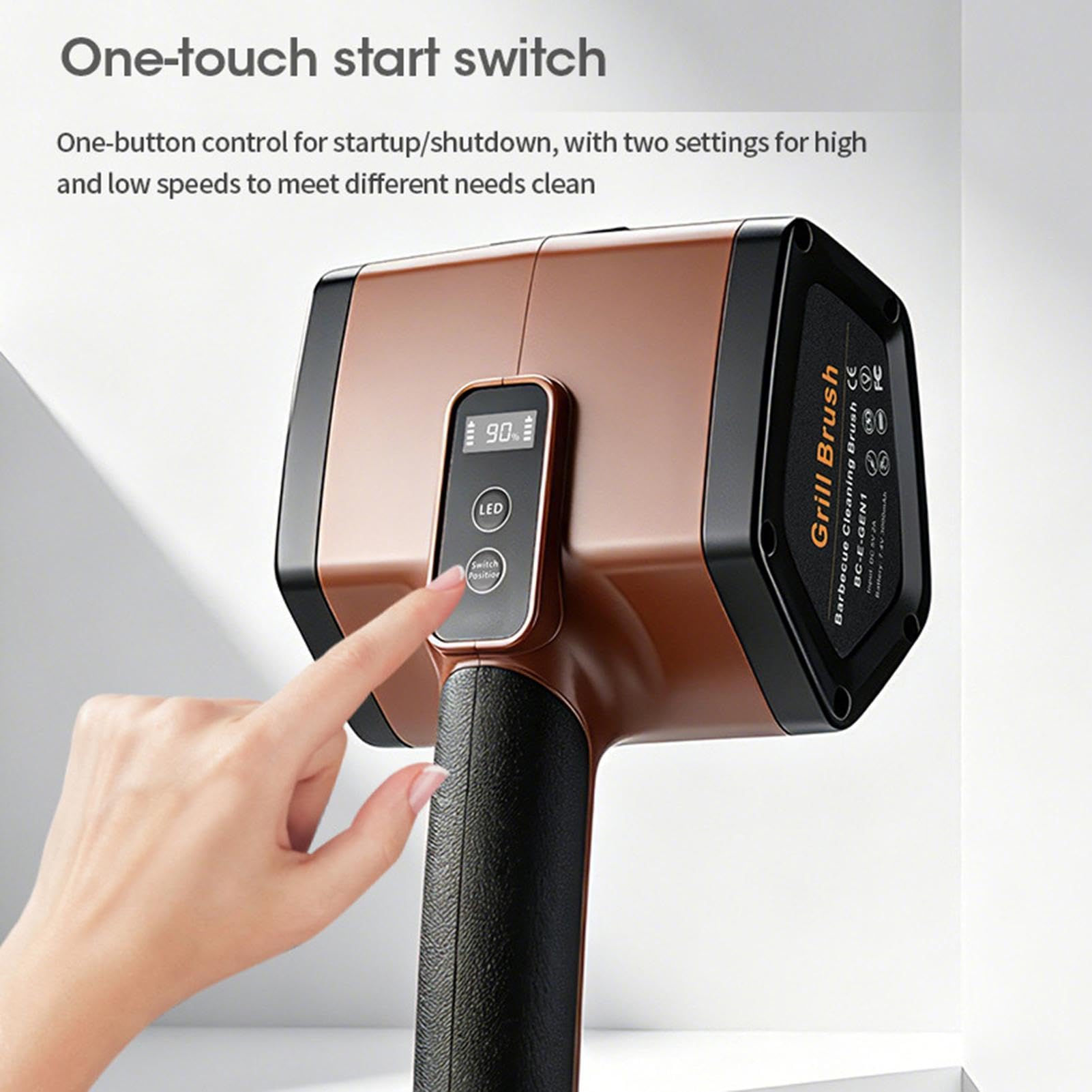 Limpiador de Parrilla Automático 2 Velocidades Potentes Recargable | Limpiador Eléctrico Recargable De Parrilla para Rejillas de Barbacoa y Hornos, en Interiores y Exteriores, Hogar, Campings,