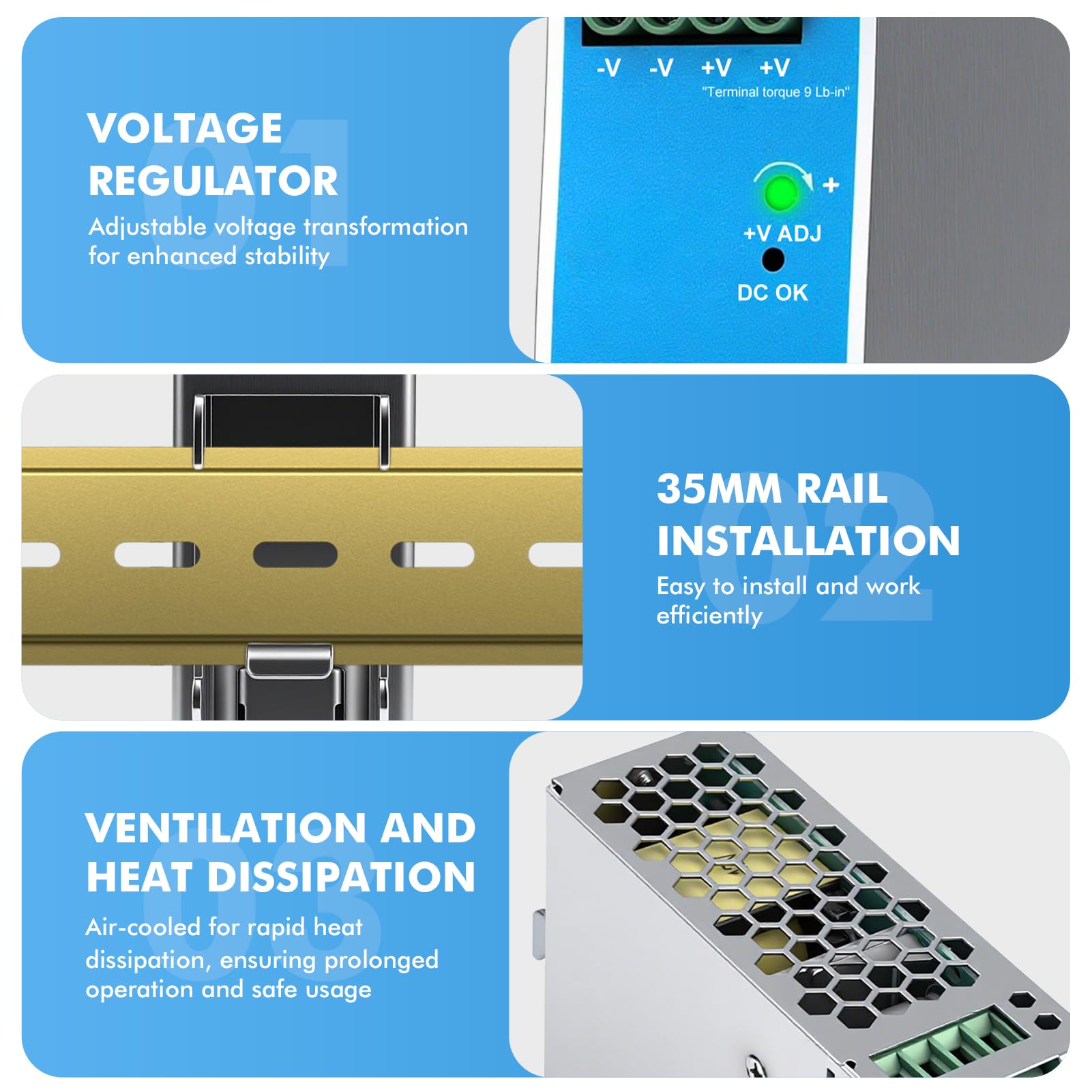 Alimentation sur rail din 12V 10A 120W bloc d'alimentation pour rail din transformateur Entrée AC100-240V 2.6A sortie DC 12V 10A alimentation à découpage industrielle NDR-120-12