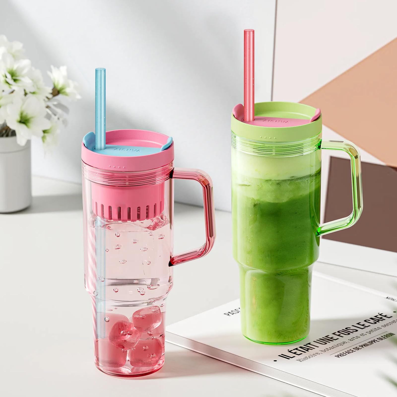 Set Di 6 Cannucce In Vetro Per Aperol Spritz Con Frasi Divertenti - 20 Cm, Riutilizzabili, Confezione Regalo
