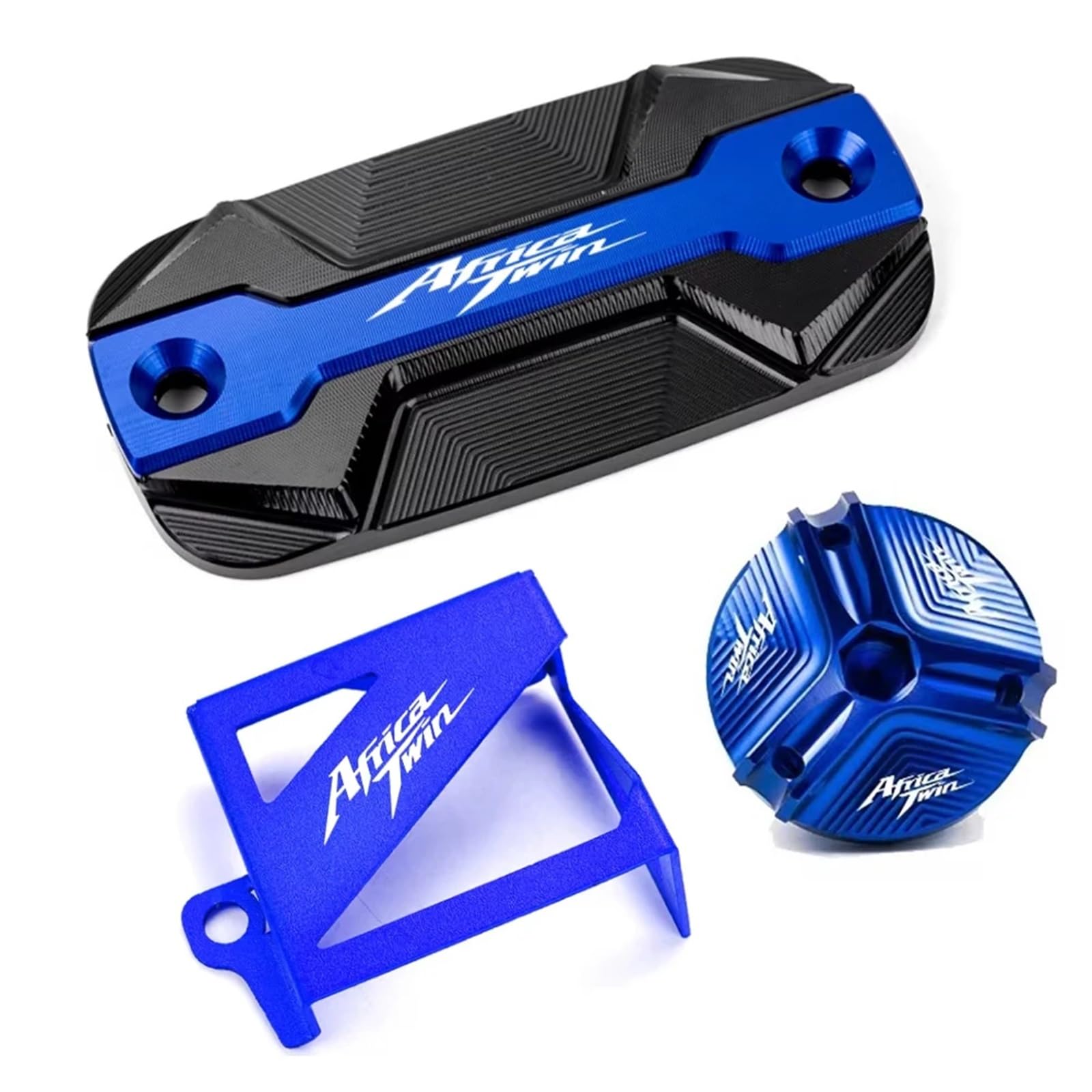 Pasuje do motocykli H0NDA Africa Twin 1100 L CRF 1100L CRF1100L Akcesoria motocyklowe Pokrywa zbiornika płynu hamulcowego Korek wlewu oleju silnikowego(3Pcs Set Blue)