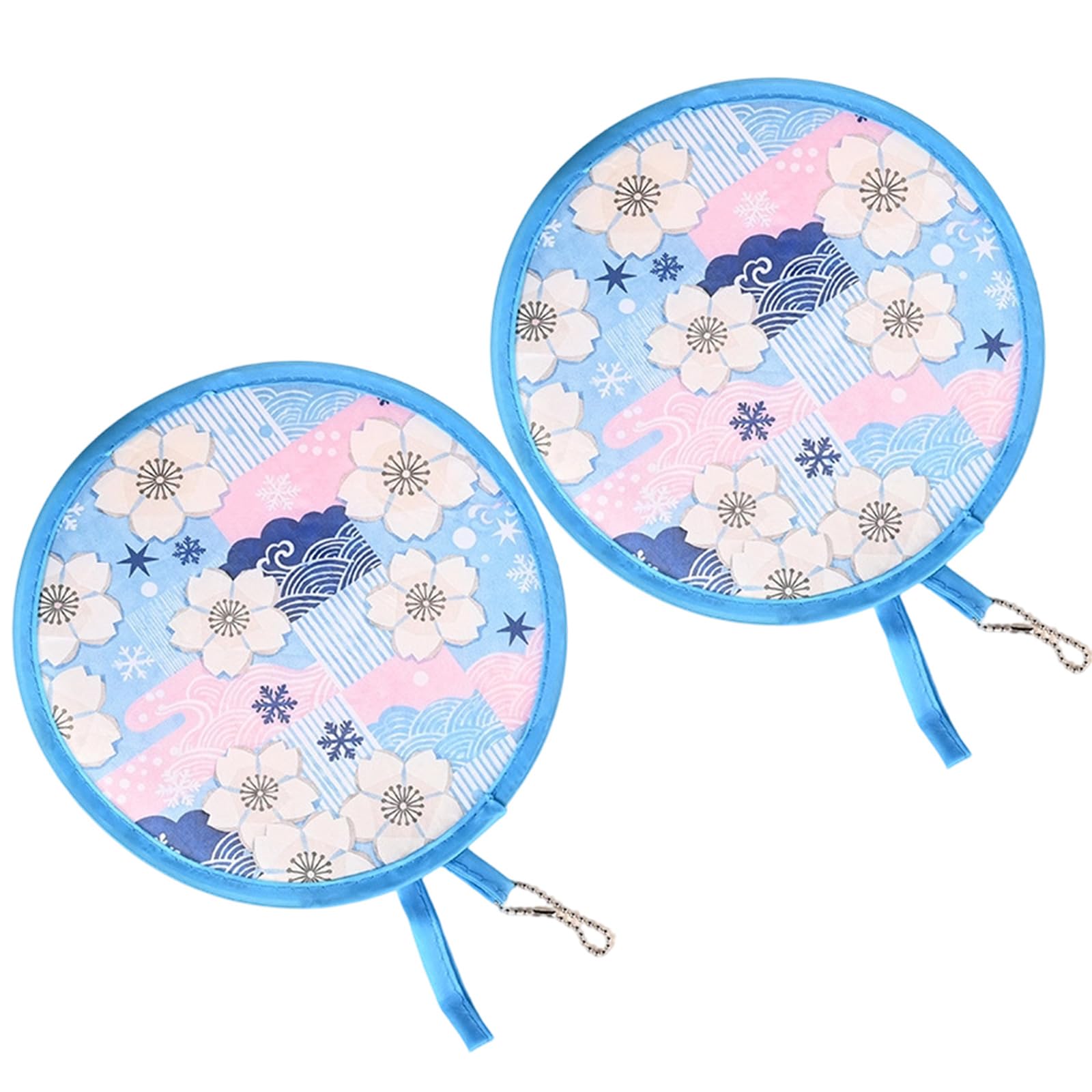 Navna 2Pcs Round Foldable Hand Fan, Handheld Round Folding Fan French Handheld Fanned Foldable Cooling Fanned for Travel, Event Compacts Cooling