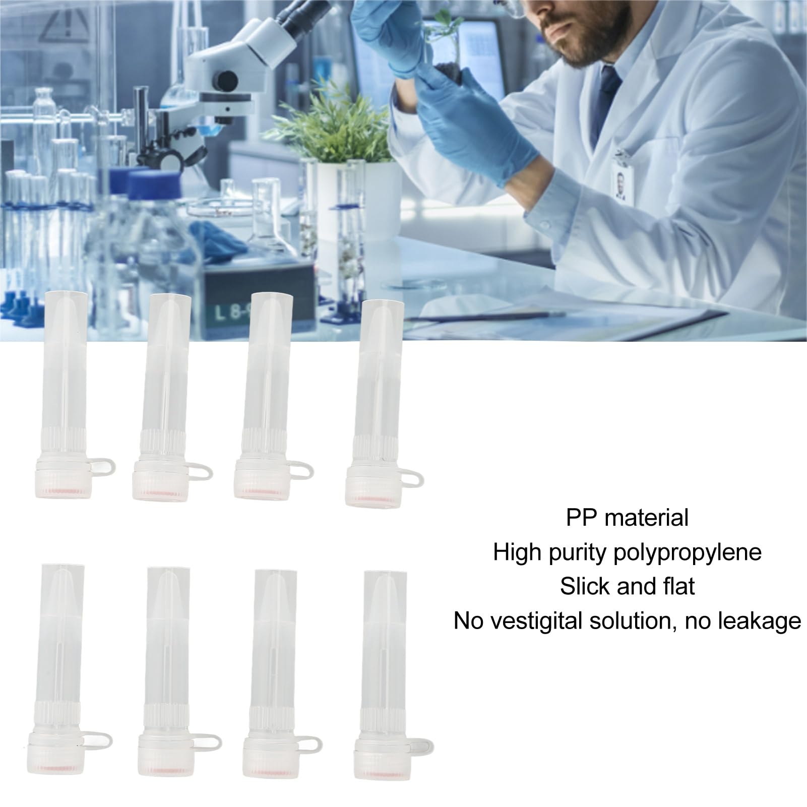 Provette Per Microcentrifuga da 500 Pezzi, Polipropilene Trasparente Professionale, Provette da Centrifuga da 1,5 ML con Tappi a Scatto Per Uso di Laboratorio(flat bottom)
