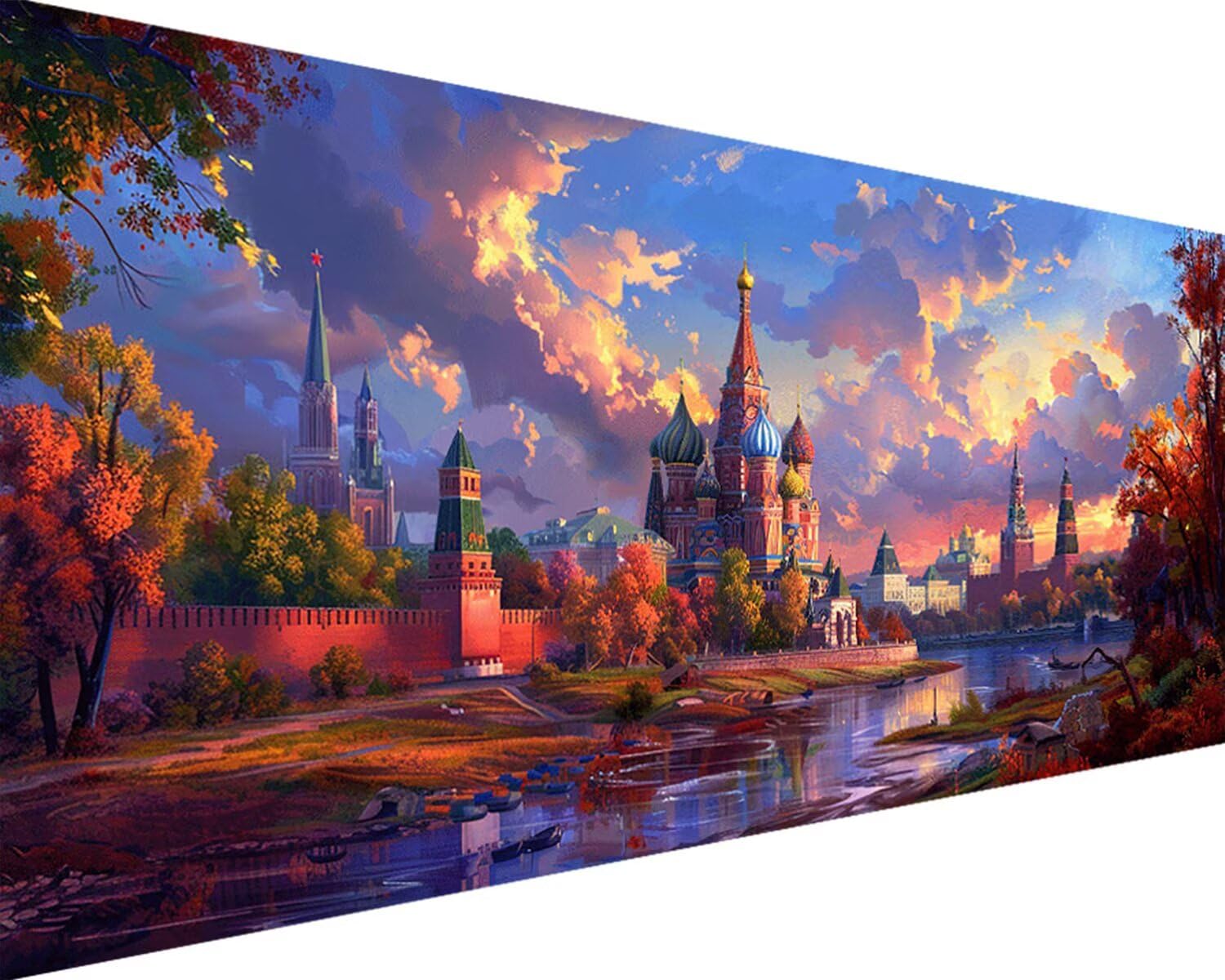 Pintura por números para adultos sin frustración kit de paisaje de castillo con guías claras