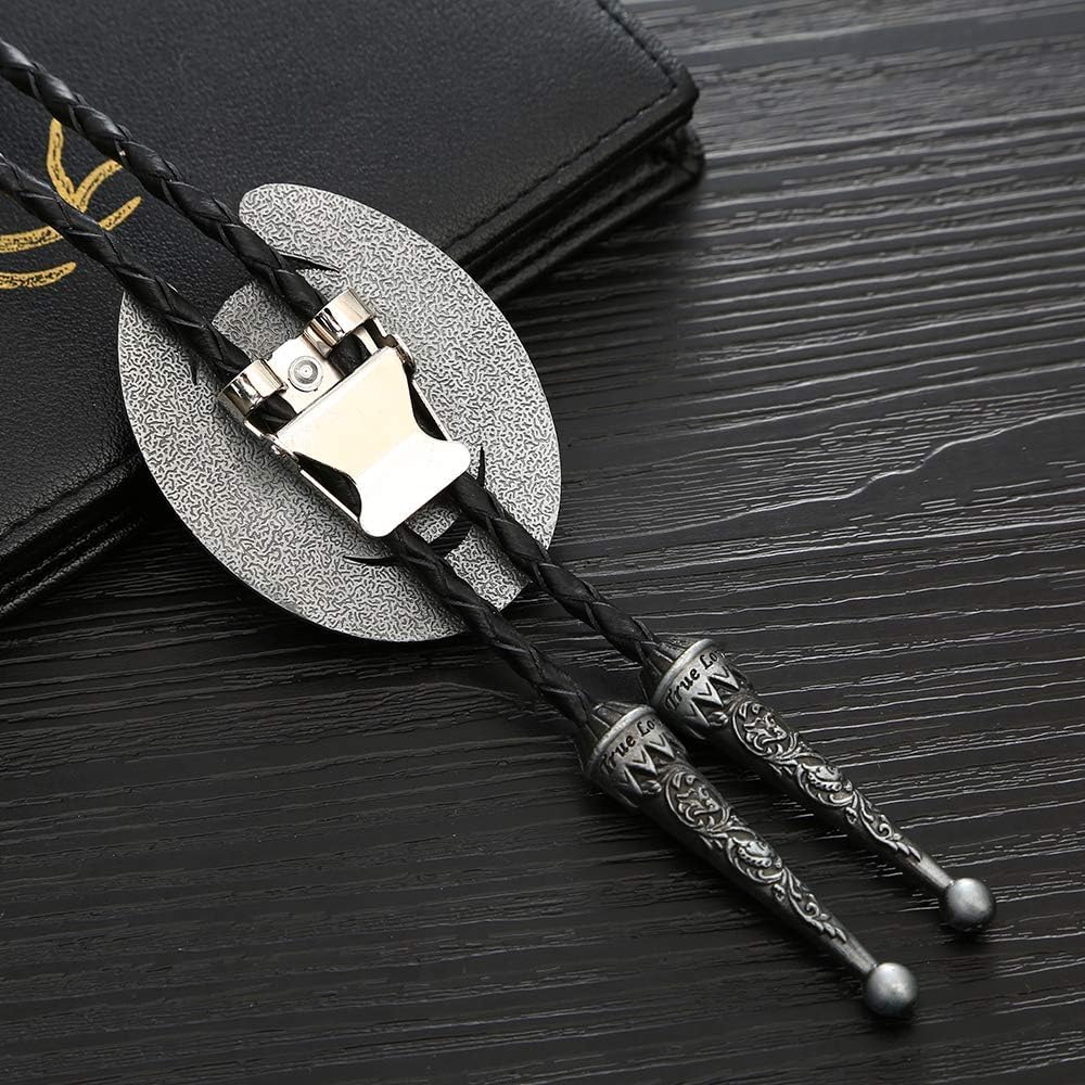 HUABOLA CALYN Vintage Bolo Tie for Men- Initial Letter ABCDMJR to Z Western Cowboy Bolo Tie for Women - Image 6