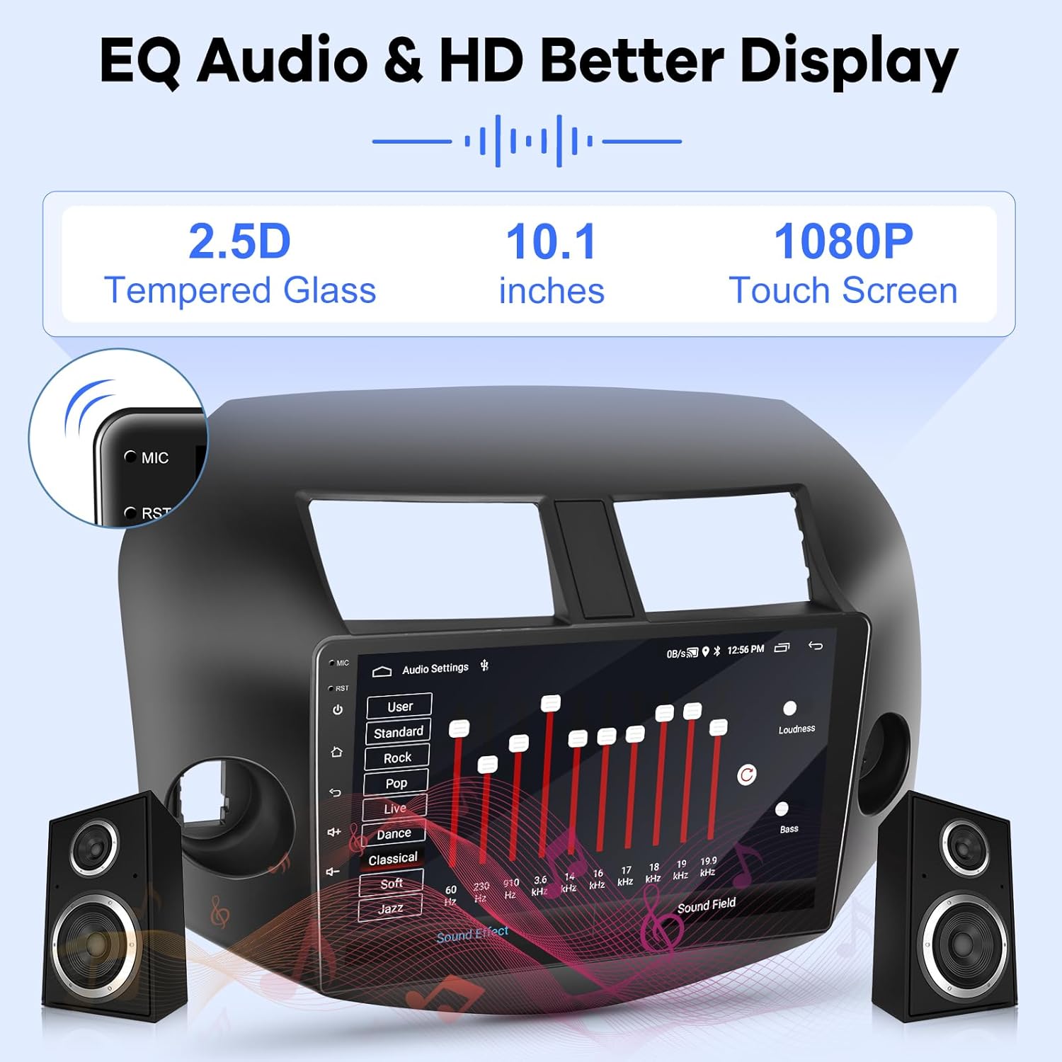 [2G+64G] Car Radio for Toyota RAV4 2007 2008 2009 2010 2011 2012, Android 13 Touch Screen RAV4 Stereo, Carplay/Android Auto/EQ Audio/1080P/SWC/Bluetooth