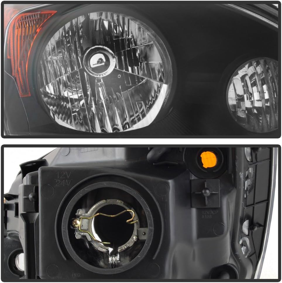 ACANII - For 2007 2008 2009 2010 2011 Honda CR-V CRV Black Housing Headlights Headlamps Assembly Driver + Passenger Side