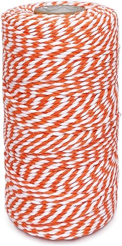 Miniatura 6 de Cuerda de Halloween naranja y negro, cuerda de panadero, 328 pies, 0.079 in, cuerda de algodón para envolver regalos, manualidades, decoración del