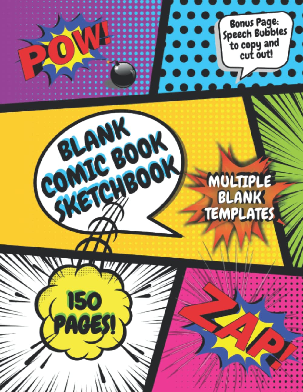 Blank Comic Book Sketchbook: Draw Your Own Comics for Kids