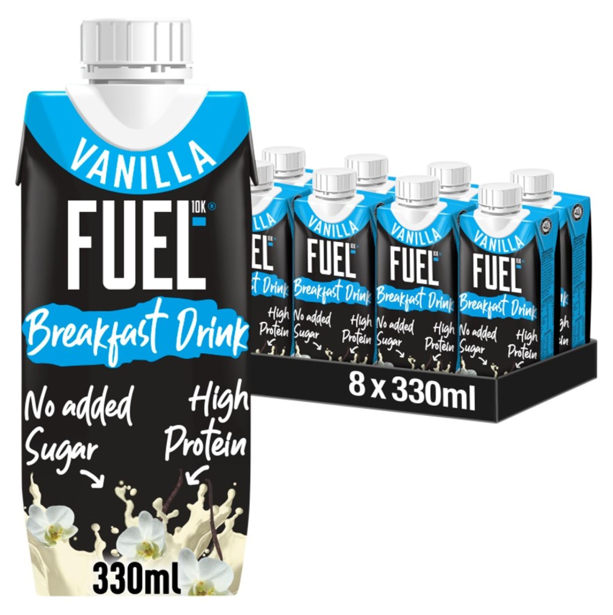330ml Vanilla Breakfast Milk Drink - Pack of 8 - High Protein Milkshake