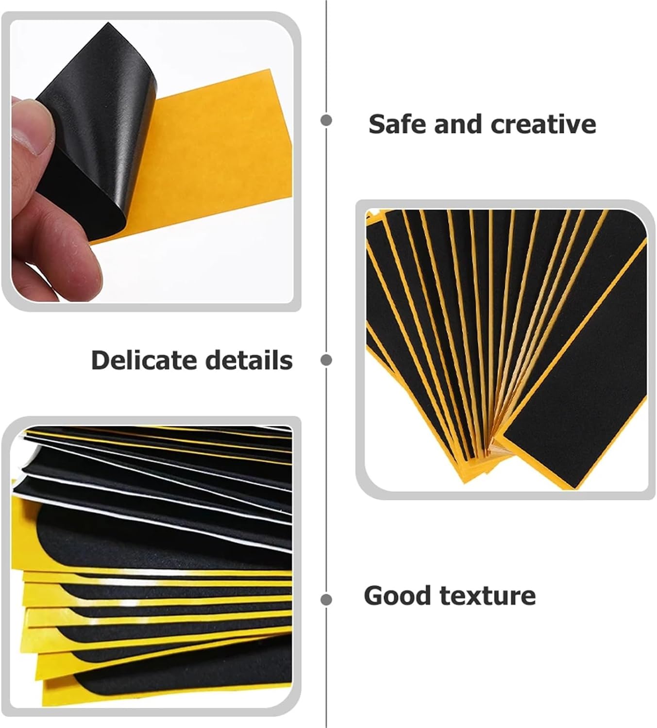 Easy Peel Foam Grip Tape Foam Adhesive Tapes for 48 Pcs Finger Skateboard Anti-Slip Grip Tape Stickers for Fingerboard Props