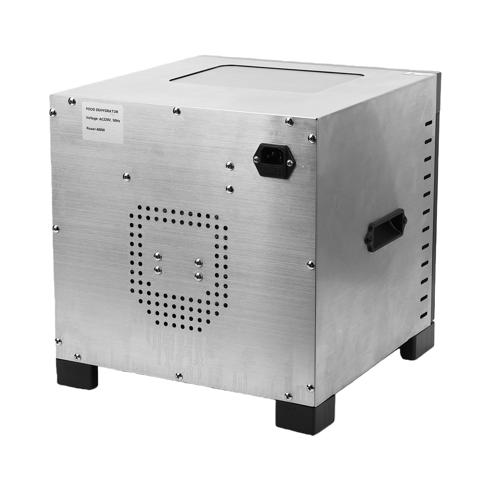 TOPINCN Deshidratador de Alimentos con 6 Bandejas de Acero Inoxidable, Ventana de Visualización con Luz Integrada, Temporizador Ajustable 400W para Carne, Fruta, Yogur, Golosinas (Enchufe europeo