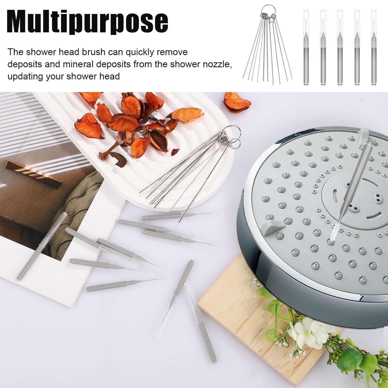10 Brosses De Nettoyage Pour Pommeau De Douche - Pics Acier Inoxydable - Nettoyage Petits Trous