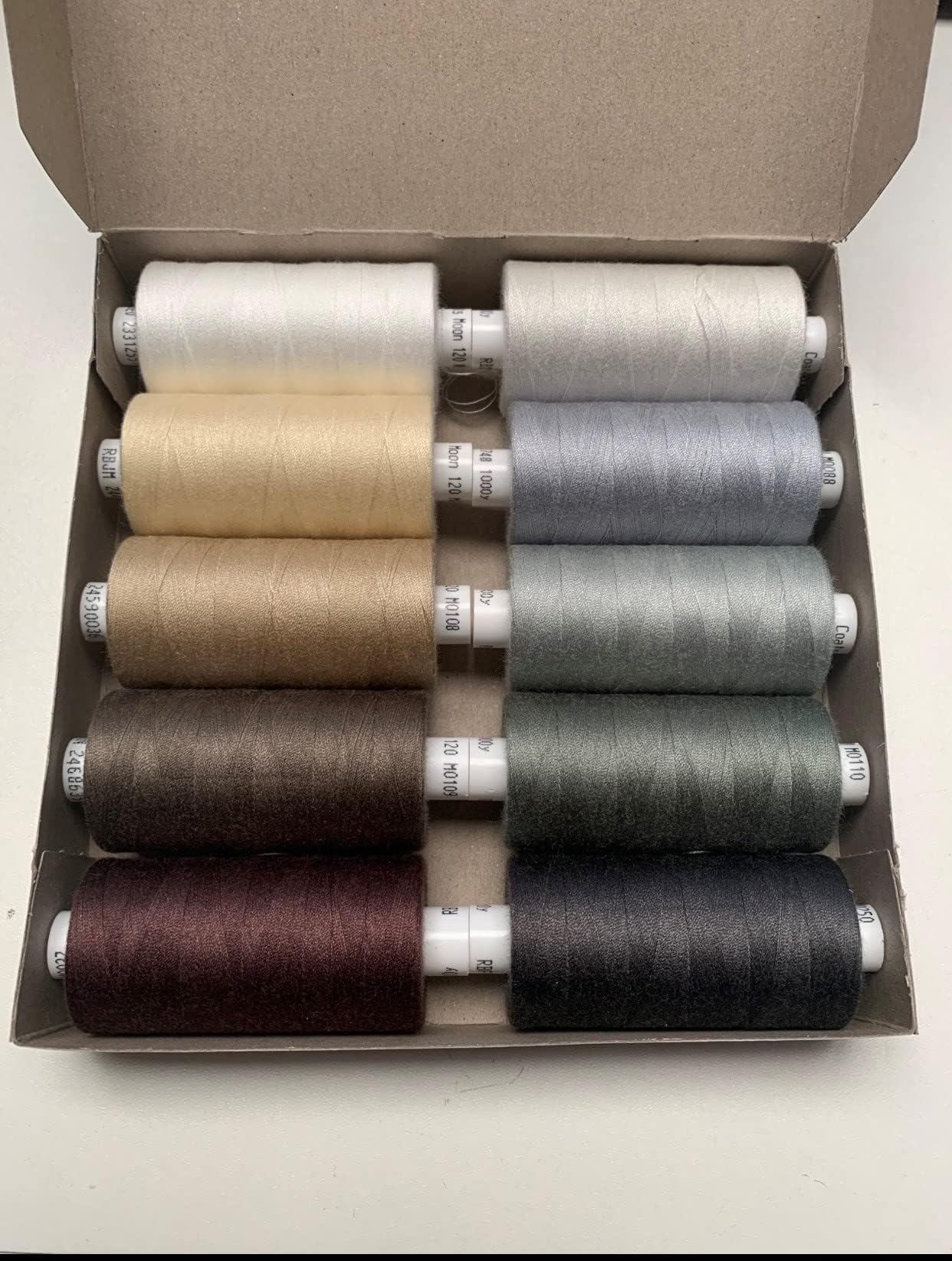 24 Pack Coats Assorted colours box of Moon Sewing Thread 1000 yrds ...