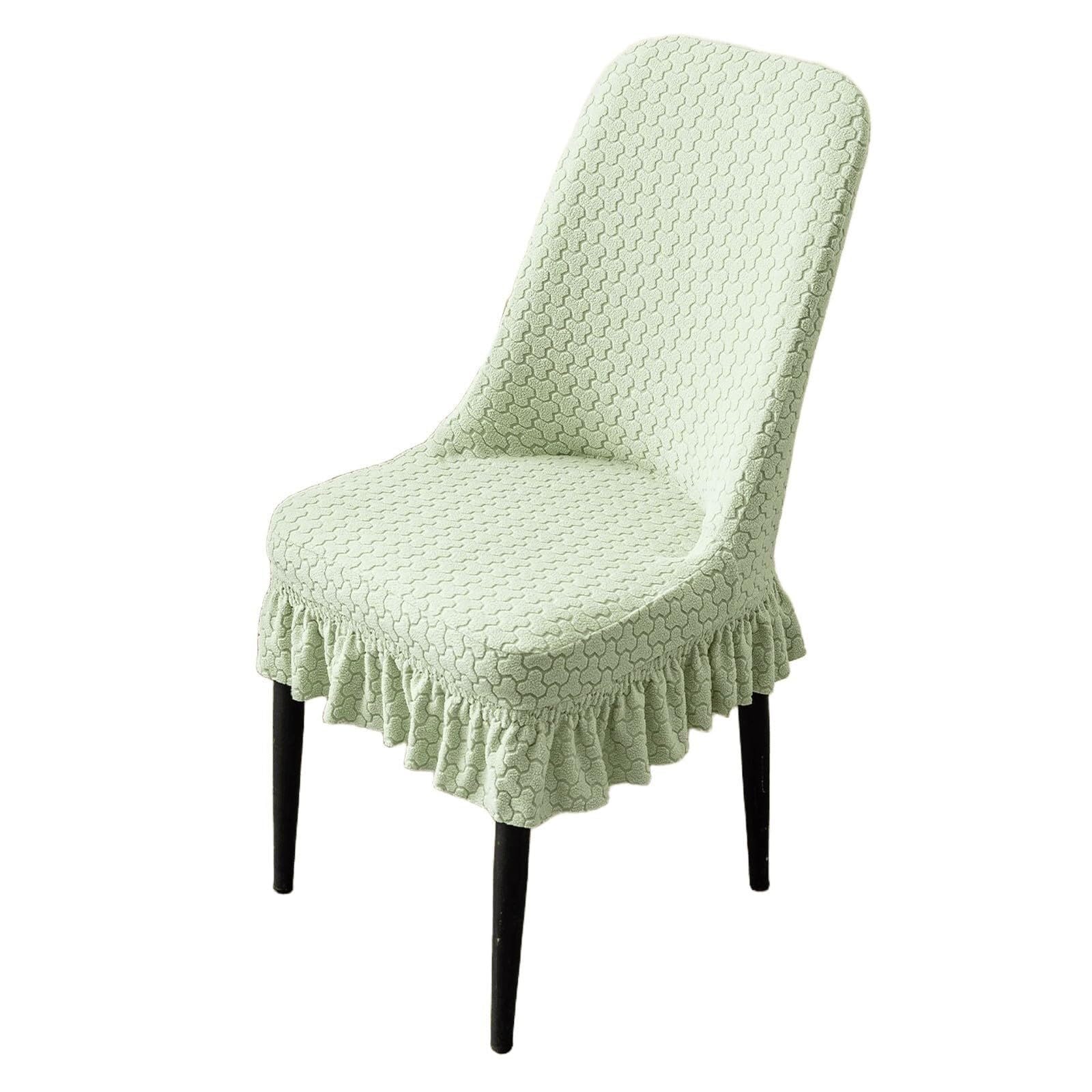 NMVAWIPT Dining Chair Covers, Modern Accent Curve Back Cover With Skirt, For Restaurant Furniture Protector(18#,4 Set)