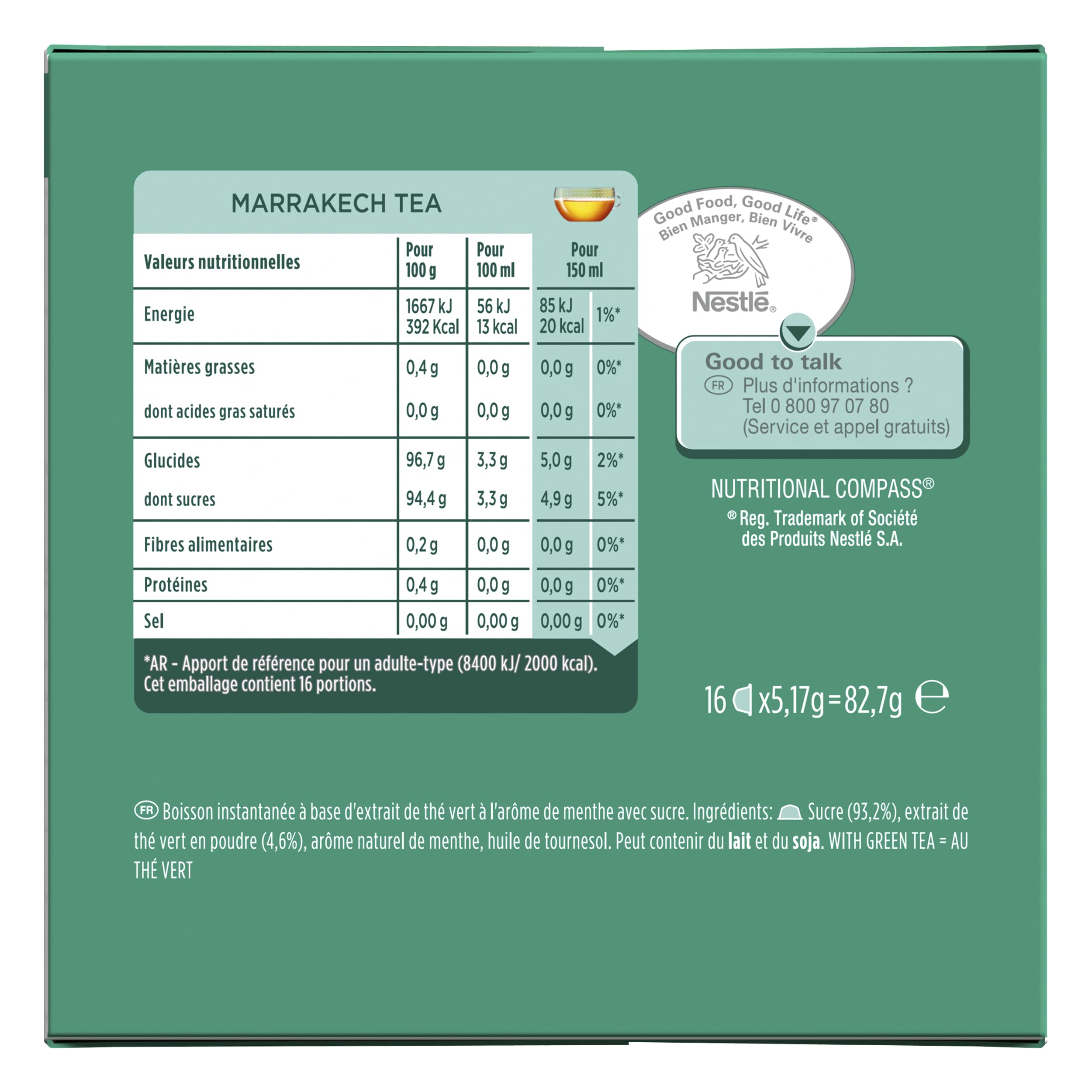 NESCAFE DOLCE GUSTO Marrakech Tea – Té verde con menta – 96 cápsulas (6 Cajas x 16)