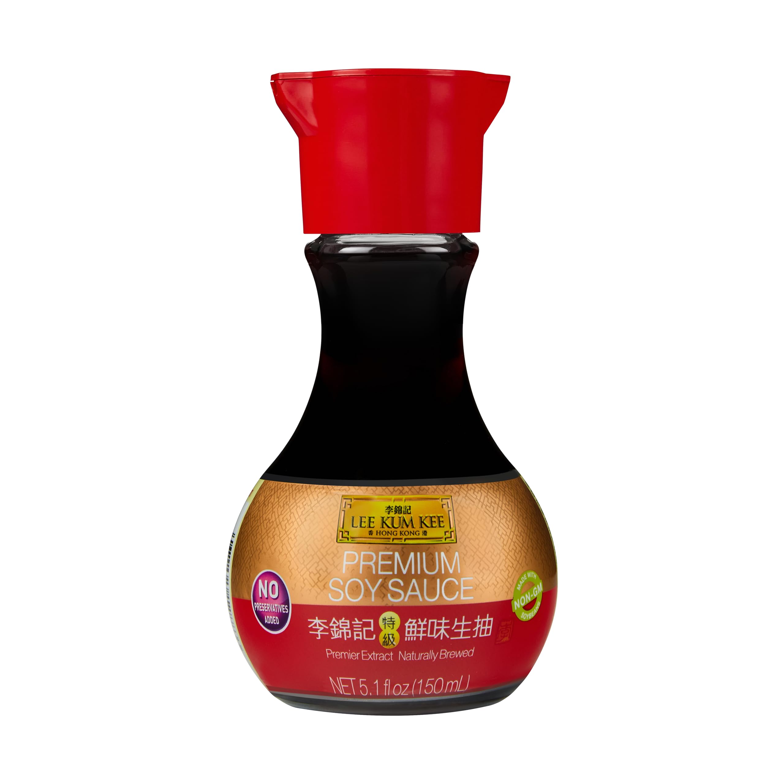 Lee Kum Kee Premium Soy Sauce (5.1 oz - 1 Pack), No Preservatives, All-Purpose Seasoning, Perfect for Marinades, Stir-Frying, Braising, Stews, Sauce Mixes, and Dipping
