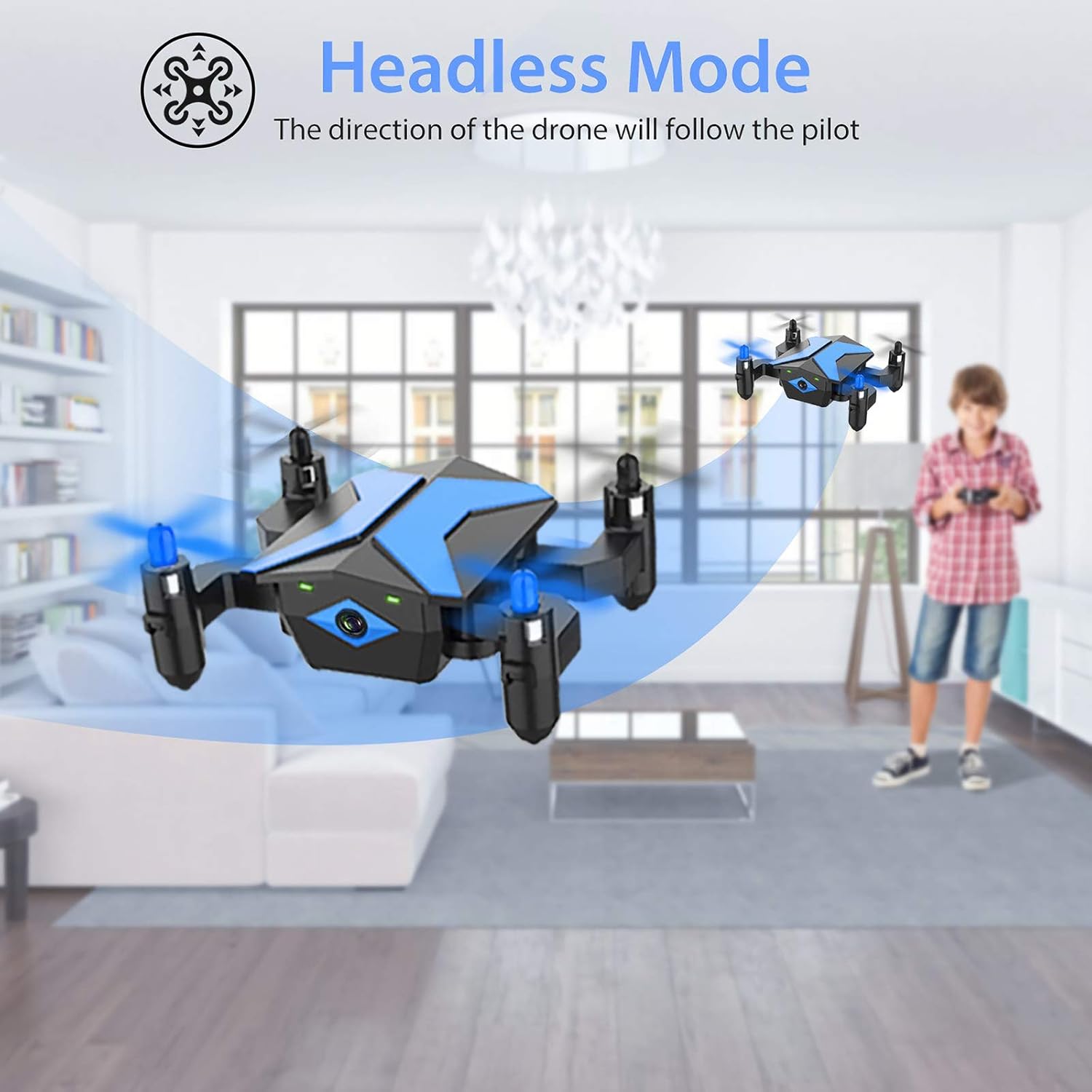 Uр Tо 60% оƒƒ Mini Drone with camera for Kids Beginners , Foldable Pocket RC Quadcopter with App Gravity Voice Control Trajectory Flight, FPV Video, Altitude Hold, Headless Mode, 360°Flip, Toys Gifts for Boys Girls