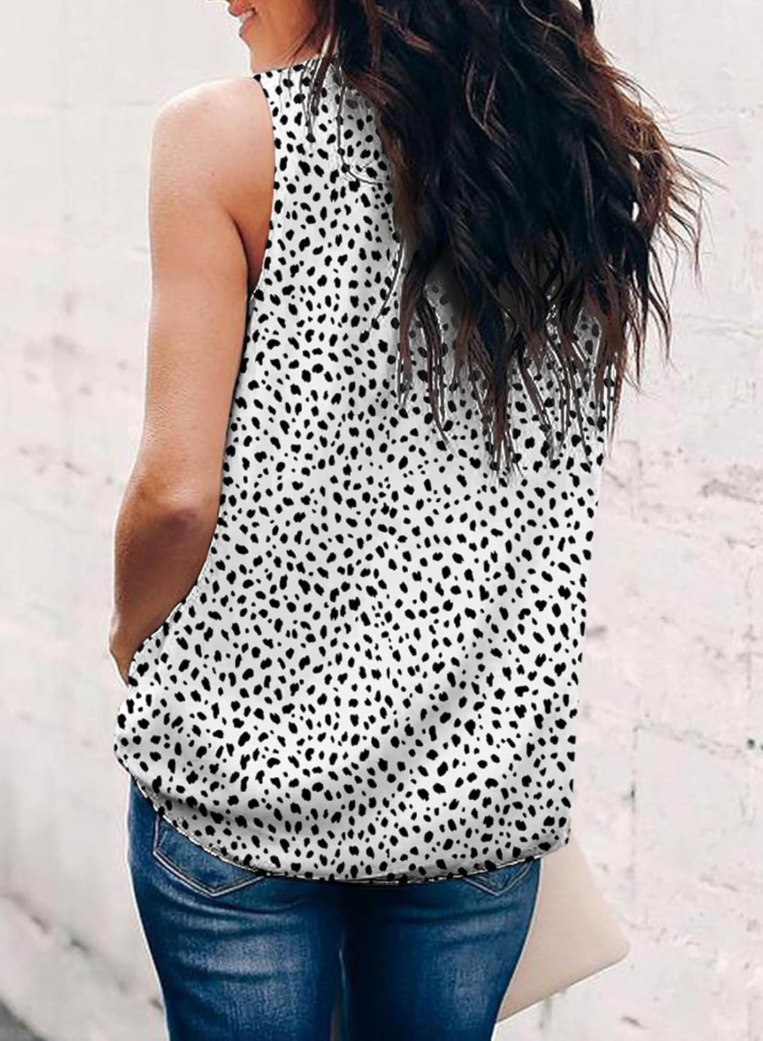 Dokotoo Womens Casual Sleeveless Shirts Halter Neck Leopard Print Tank Top and Blouses - Image 3