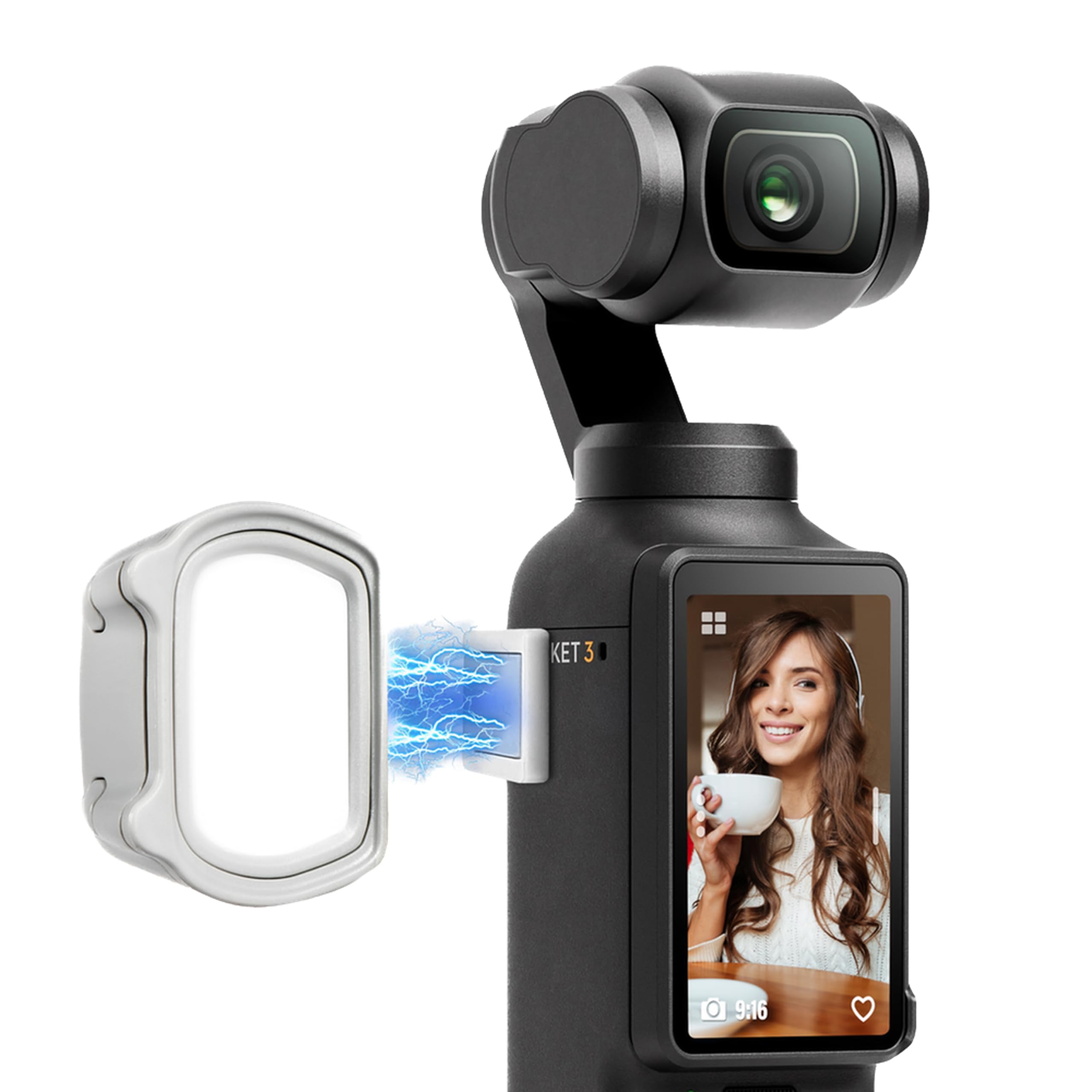 STARTRC Osmo Lampe de remplissage magnétique pour DJI Pocket 3 Creator Combo Compatible avec DJI Pocket 3 / Pocket 2 / Pocket 1 Accessoires de caméra d'action