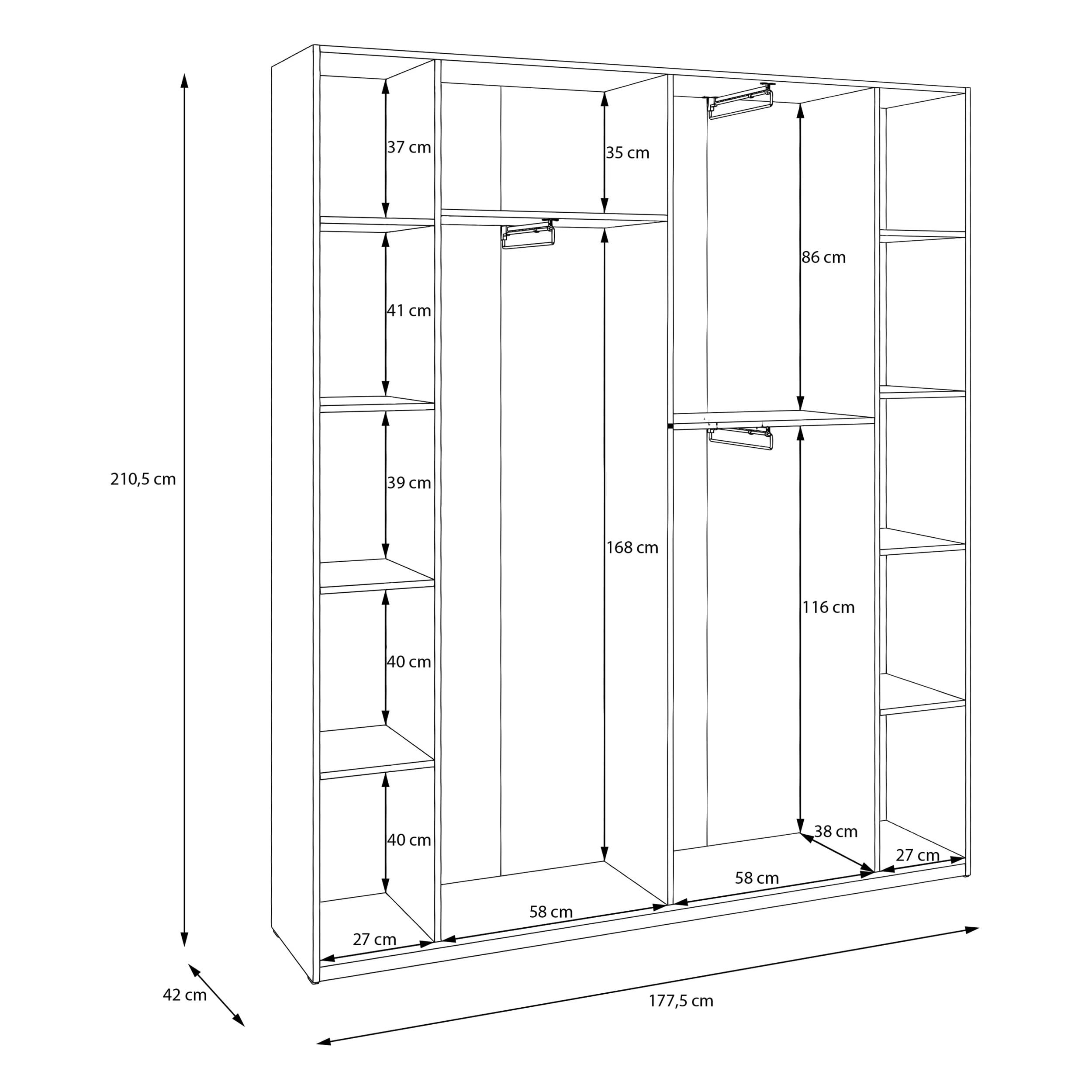 Forte Home Nook Mehrzweckschrank 180 40 – Bild 2