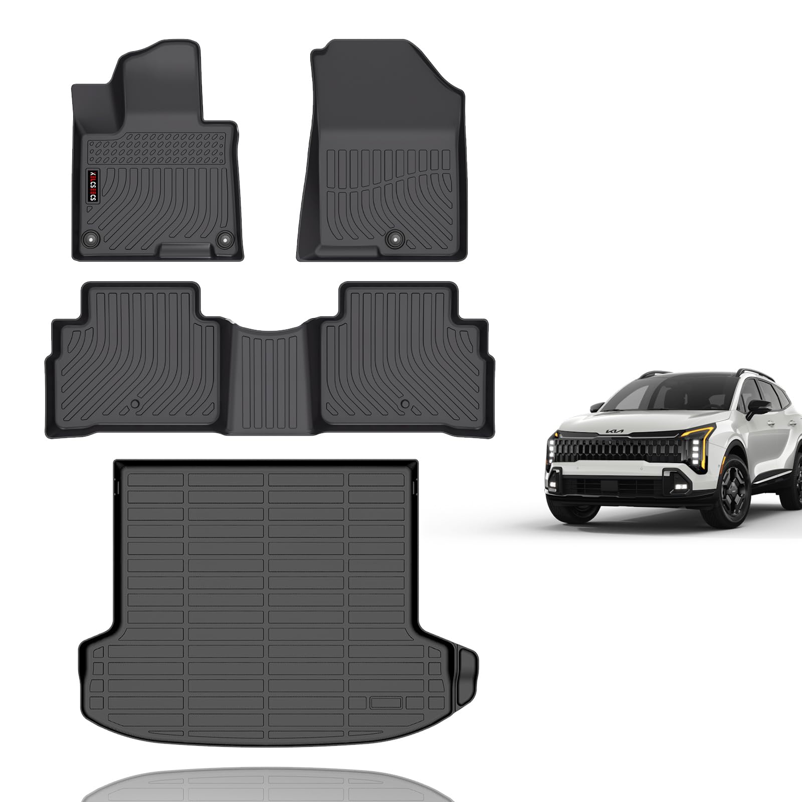 KELCSEECS® Floor Mats & Cargo Liner for 2027 2026 Kia Sportage(Not Fit Hybrid) All Weather Car Mats Trunk Mat Kia Sportage Floor Mats Accessories Black